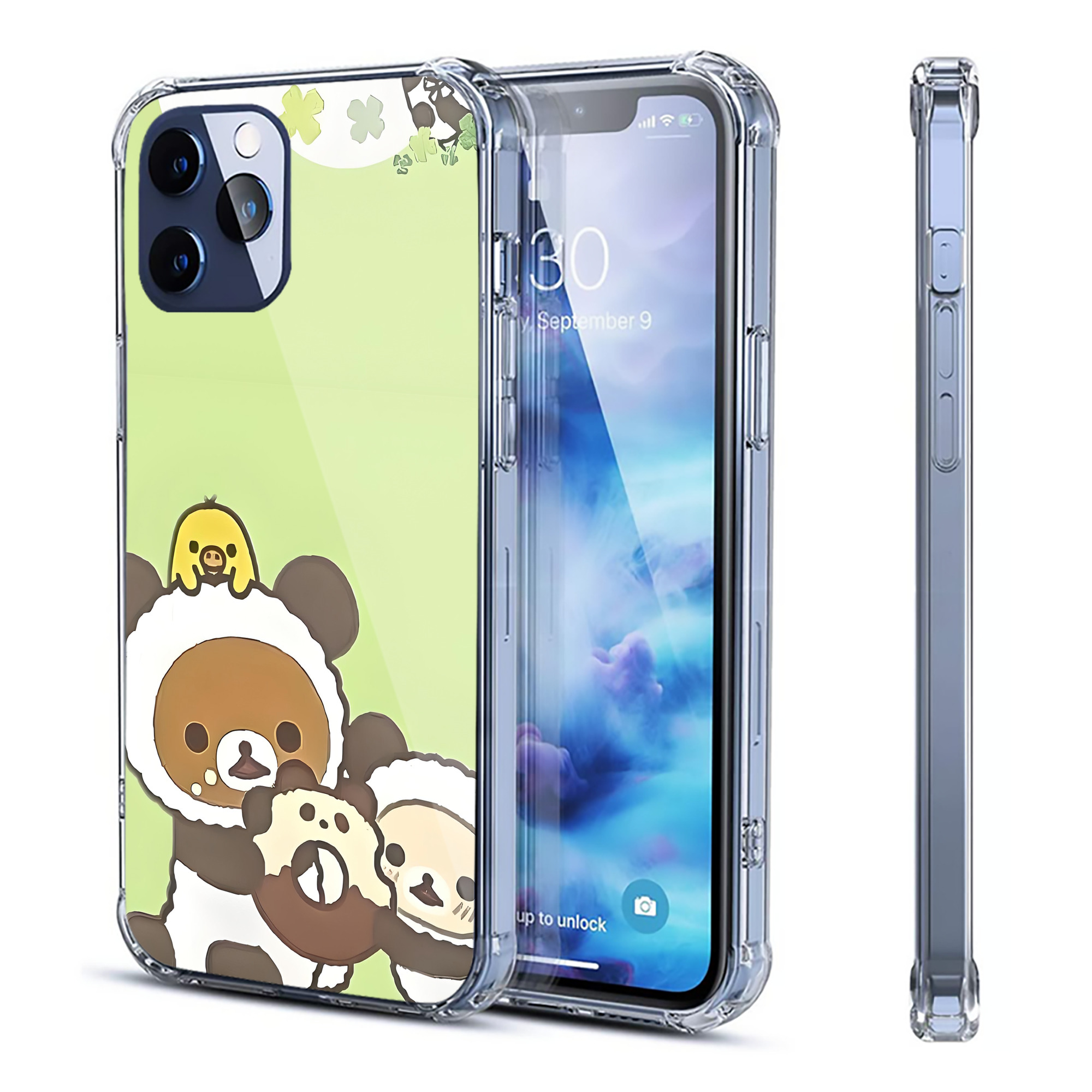 （画像用） リラックマ リラックマ キイロイトリ Rilakkuma Korilakkuma Kiiroitori 【iPhone 12シリーズ対応】透明スマホケース（クリアソフトケース）